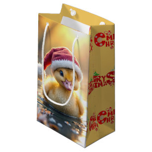 Sacola Para Presentes Pequena Feliz Natal Ducking