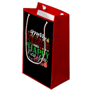 Sacola Para Presentes Pequena Feliz Natal E Feliz Ano Novo