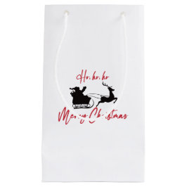 Sacola Para Presentes Pequena Feliz Natal Papais noeis Sleigh e Reindeer