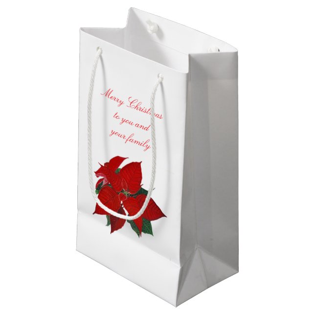 Sacola Para Presentes Pequena Feliz Natal Para Você e Família (Frente inclinada)