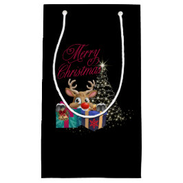 Sacola Para Presentes Pequena Feliz Natal Raindeer