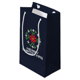 Sacola Para Presentes Pequena Feliz padrão de Natal 6