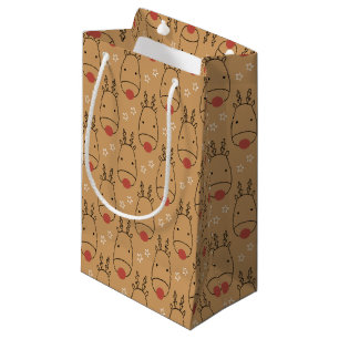 Sacola Para Presentes Pequena Feliz Rudolph Starry Winter Delight