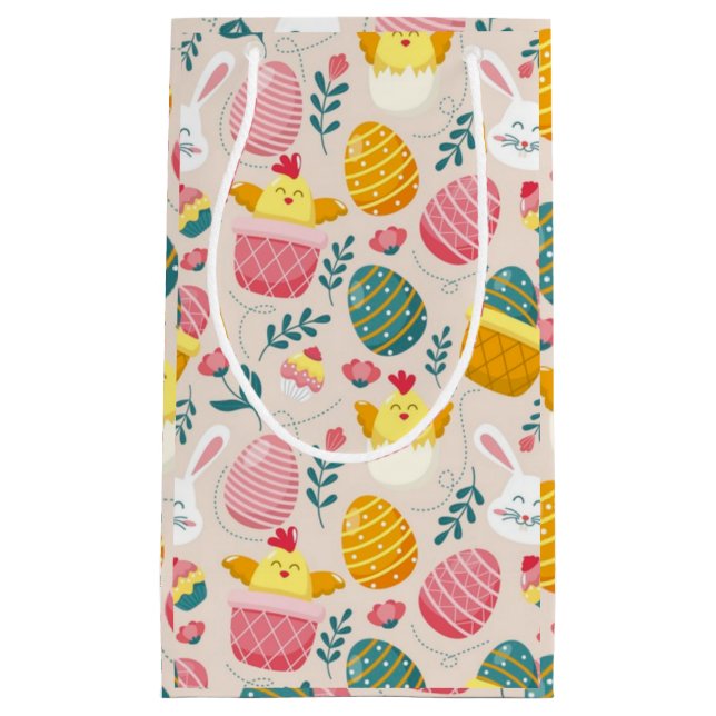 Sacola Para Presentes Pequena Felz pascoa (Frente)