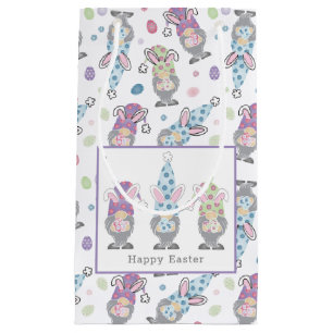 Sacola Para Presentes Pequena Felz pascoa Bunny Gnomos