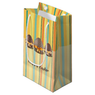 Sacola Para Presentes Pequena Felz pascoa Colorido, Ovos de Páscoa Choco