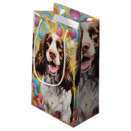 Sacola Para Presentes Pequena Felz pascoa Inglês Springer Spaniel