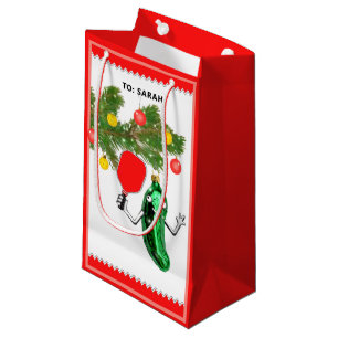 Sacola Para Presentes Pequena Feriado de Natal de Pickleball Personalizado