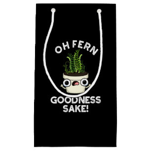 Sacola Para Presentes Pequena Fern Goodness Sake Funny Plant Dark BG