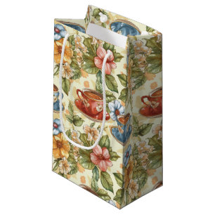 Sacola Para Presentes Pequena Festa com roupa de chá, amantes de chá