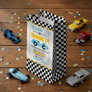 Sacola Para Presentes Pequena Festa de Aniversário de 3 anos do Carro de Corrida