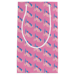 Sacola Para Presentes Pequena Festa de aniversário de Cavalo Mágico Rosa Púrpura