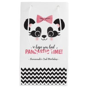 Sacola Para Presentes Pequena Festa de aniversario de meninas Rosa Panda Favorec