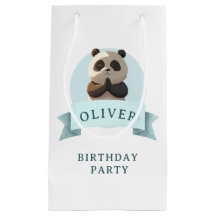 Festa de Aniversário de Panda em Aquarela Azul