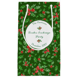 Sacola Para Presentes Pequena Festa de Biscoito de Natal Editável Feliz Natal