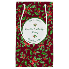 Sacola Para Presentes Pequena Festa de Biscoito de Natal Editável Feliz Natal