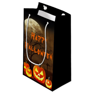Sacola Para Presentes Pequena Festa de Halloween no Cemitério Assustador