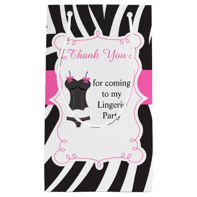 Sacola Para Presentes Pequena Festa de Lingerie Obrigada (Frente)