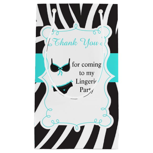Sacola Para Presentes Pequena Festa de Lingerie Obrigada (Frente)
