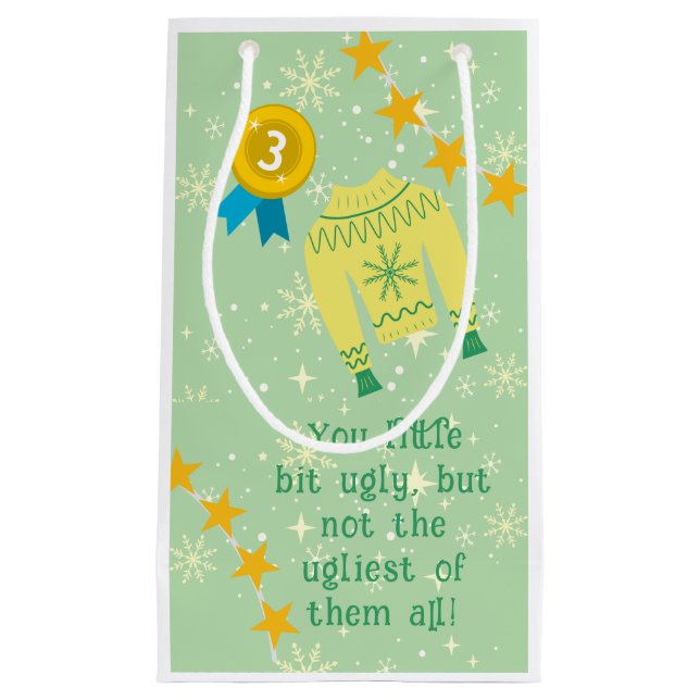 Sacola Para Presentes Pequena Festa de Natal de Doce Feia de Férias Retro (Frente)