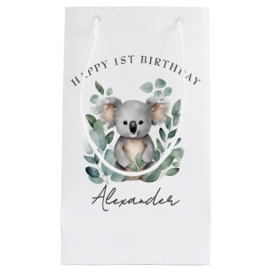 Sacola Para Presentes Pequena Festa de primeiro aniversario dos Boys Koala Bear