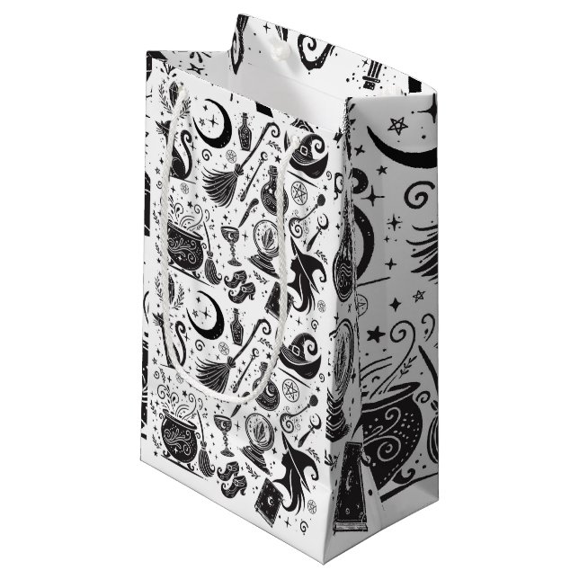 Sacola Para Presentes Pequena Festa Mágica do Wiccan Pagan (Frente inclinada)