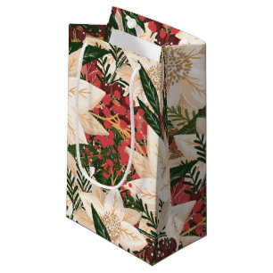 Sacola Para Presentes Pequena Festa Pintada de Natal de Poinsettia Incrível Mode