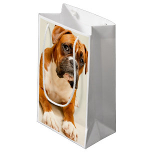 Sacola Para Presentes Pequena Filhote de cachorro do pugilista no contexto do