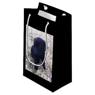 Sacola Para Presentes Pequena Filhote de cachorro preto de labrador retriever