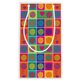 Sacola Para Presentes Pequena Fios, Fios, Bloco Fios Padrão