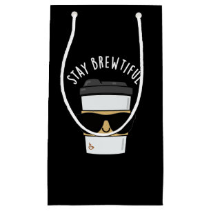 Sacola Para Presentes Pequena Fique De Luz Engraçado Café