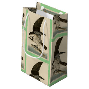 Sacola Para Presentes Pequena Fish Hawk, Osprey, das Aves da América de Audubon