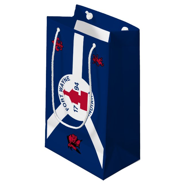 Sacola Para Presentes Pequena Flag Fort Wayne, Indiana Small Gift Bag (Frente inclinada)