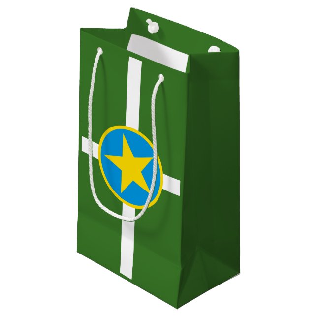 Sacola Para Presentes Pequena Flag of city of Jackson, Mississippi Small Gift Ba (Frente inclinada)