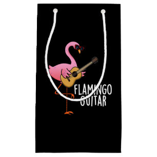 Sacola Para Presentes Pequena Flamingo Guitar Música Engraçada Pun Escuro BG