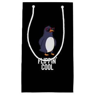 Sacola Para Presentes Pequena Flippin Legal Penguin Pun Dark BG