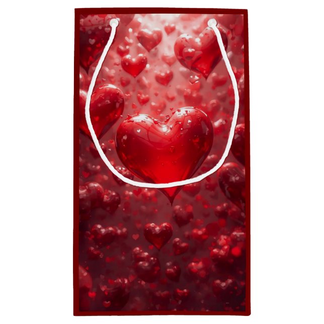 SACOLA PARA PRESENTES PEQUENA FLOATING HEARTS (Verso)