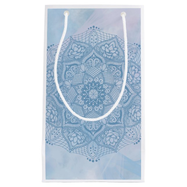 Sacola Para Presentes Pequena Flor de Lotus bonito e sagrado (Frente)