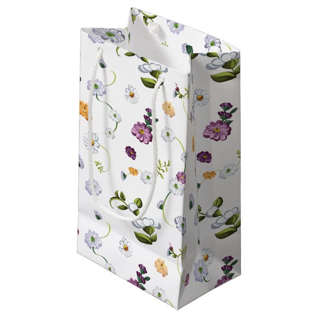 Sacola Para Presentes Pequena Flor margarida 2 (Frente inclinada)