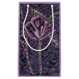 Sacola Para Presentes Pequena Flor roxa