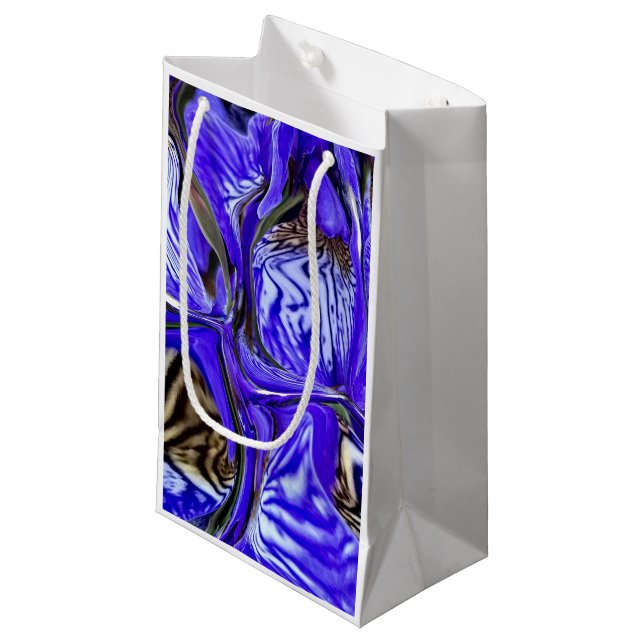 Sacola Para Presentes Pequena Flor Roxo-Íris (Frente inclinada)
