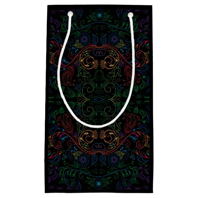 Sacola Para Presentes Pequena Floradore - preto (Frente)
