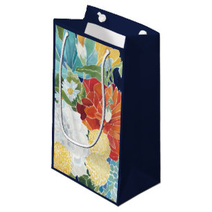 Sacola Para Presentes Pequena Florais de meia-noite III