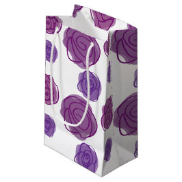 Sacola Para Presentes Pequena Floral Roxo