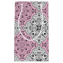 Floreio de Padrão Rococó Rosa