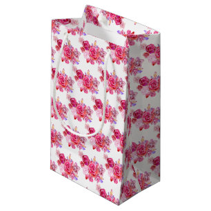 Sacola Para Presentes Pequena Flores-