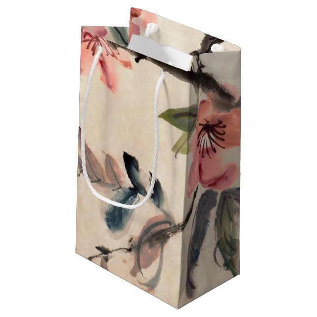 Sacola Para Presentes Pequena Flores (Verso inclinado)