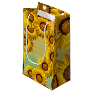 Sacola Para Presentes Pequena Flores amarelas na primavera