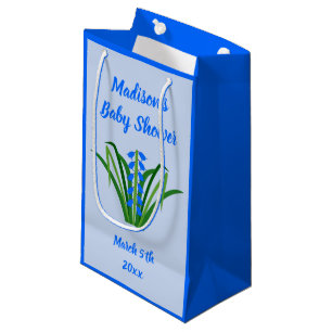 Sacola Para Presentes Pequena Flores Bluebell Menino Bebê Primavera Chás de Bebê