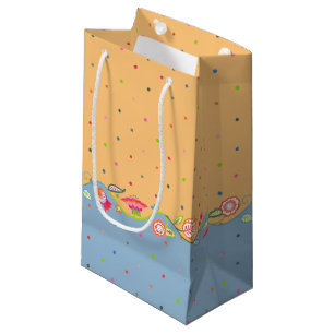 Sacola Para Presentes Pequena Flores Boêmicas